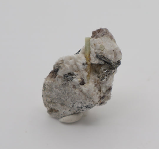 Bi-Colour Beryl with Heliodor on Mica, Smoky Quartz, Feldspar