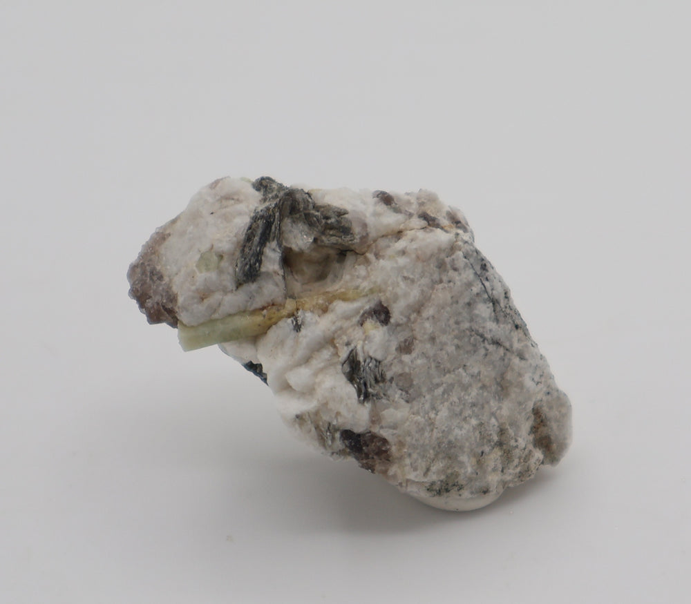 Bi-Colour Beryl with Heliodor on Mica, Smoky Quartz, Feldspar