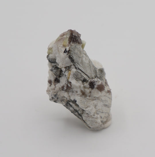 Bi-Colour Beryl with Heliodor on Mica, Smoky Quartz, Feldspar