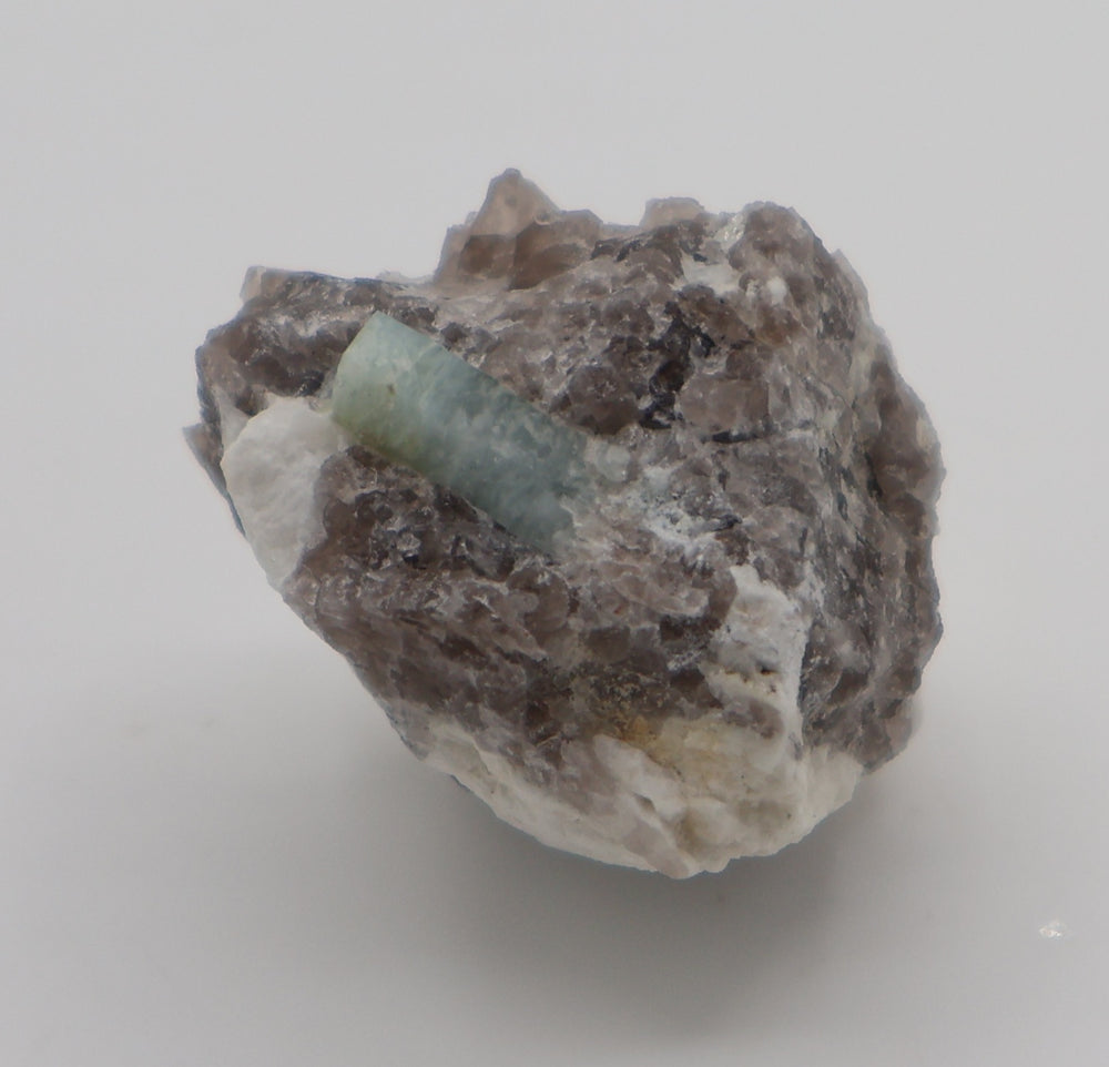 Aquamarine on Smoky Quartz and Feldspar