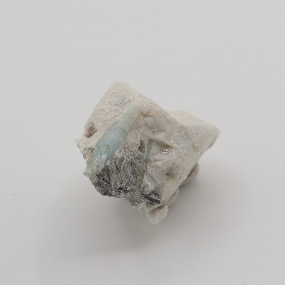 Aquamarine with Mica on Feldspar