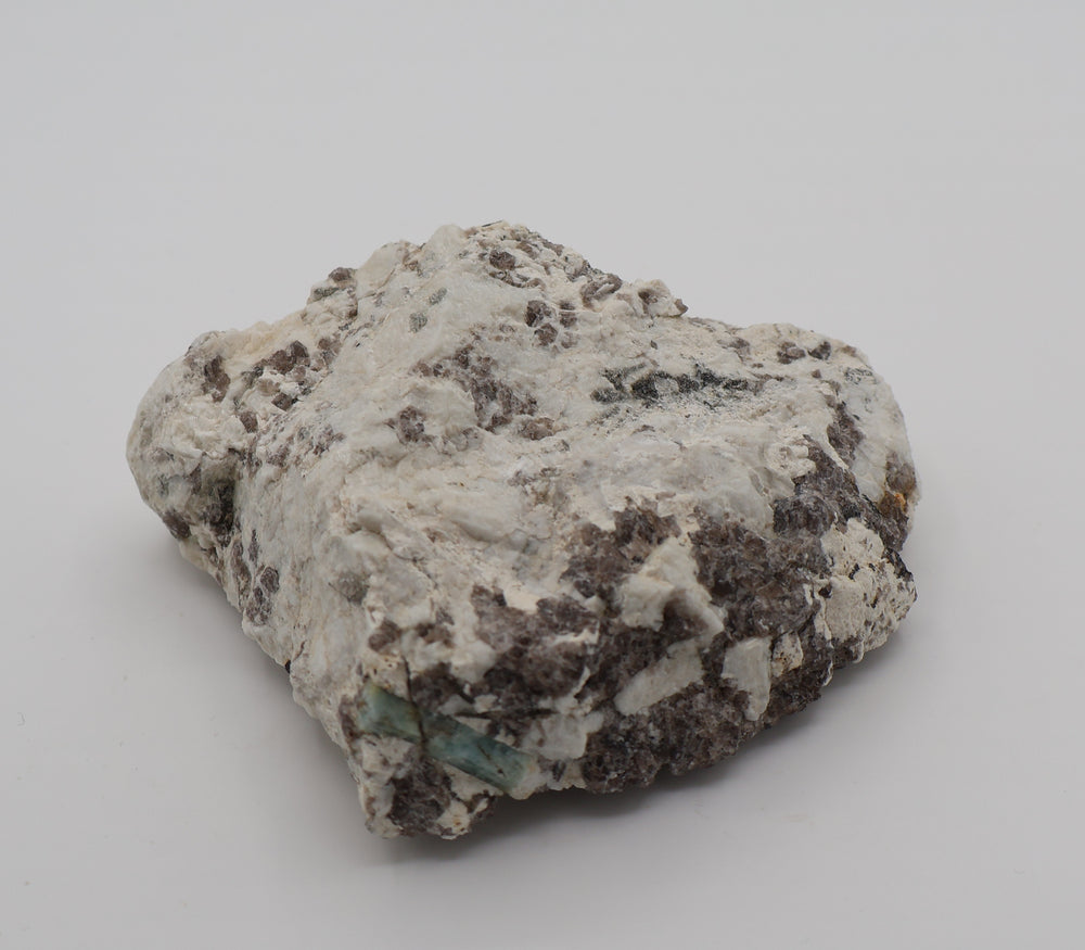 Aquamarine with Mica on Smoky Quartz and Feldspar