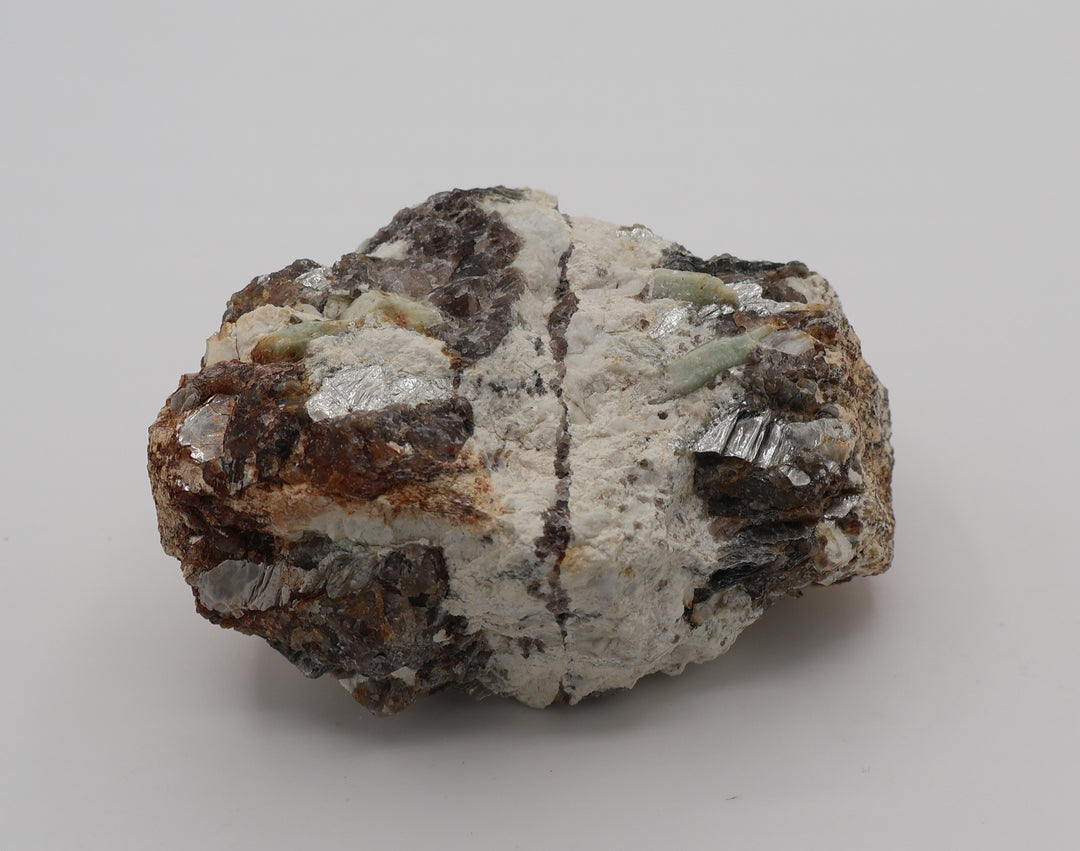 Sceptered Aquamarine Cluster on Mica, Smoky Quartz, Feldspar
