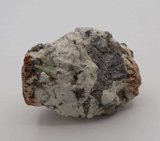 Sceptered Aquamarine Cluster on Mica, Smoky Quartz, Feldspar