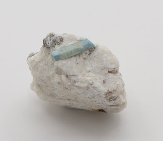 Aquamarine with Mica and Smoky Quartz on Feldspar