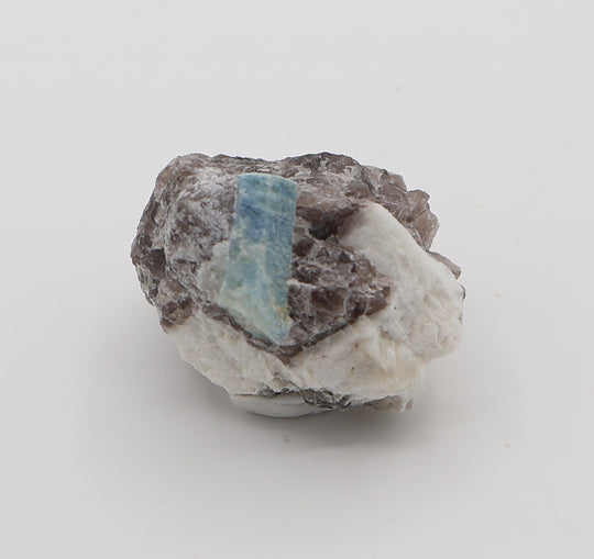 Aquamarine on Smoky Quartz and Feldspar