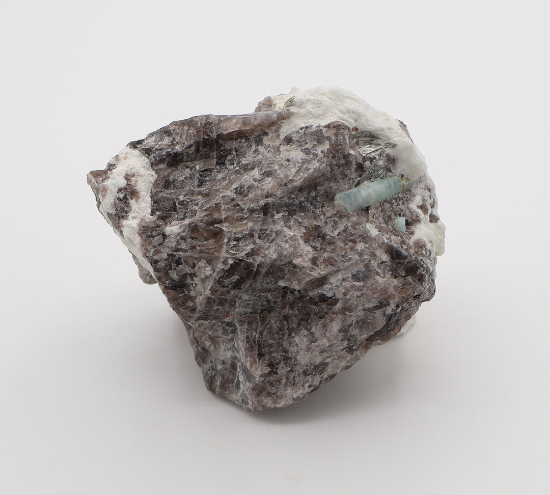 Bi-Colour Beryl with Mica on Smoky Quartz and Feldspar