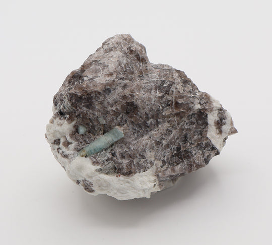 Bi-Colour Beryl with Mica on Smoky Quartz and Feldspar