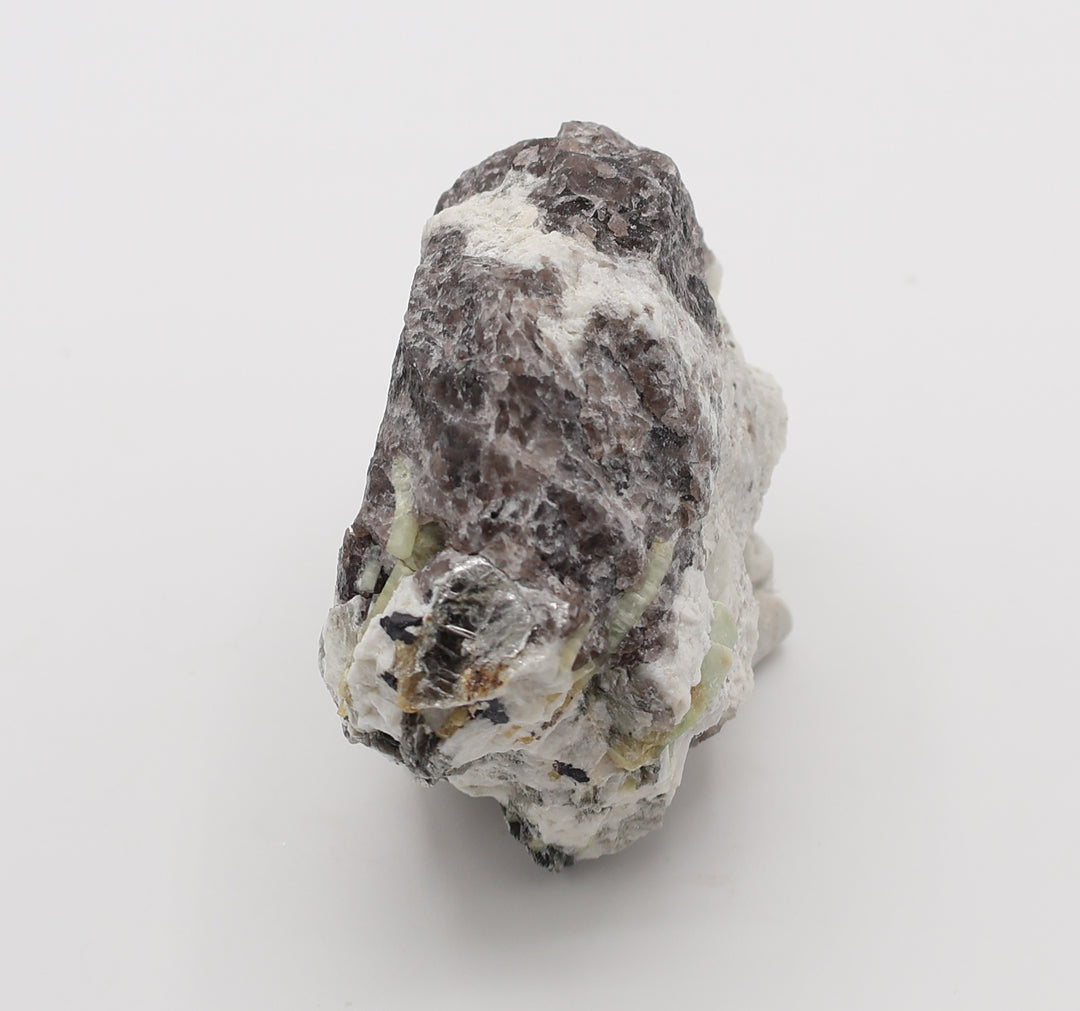 Heliodor Capped Aquamarine Cluster with Mica, Hematite, on Smoky Quartz and Feldspar