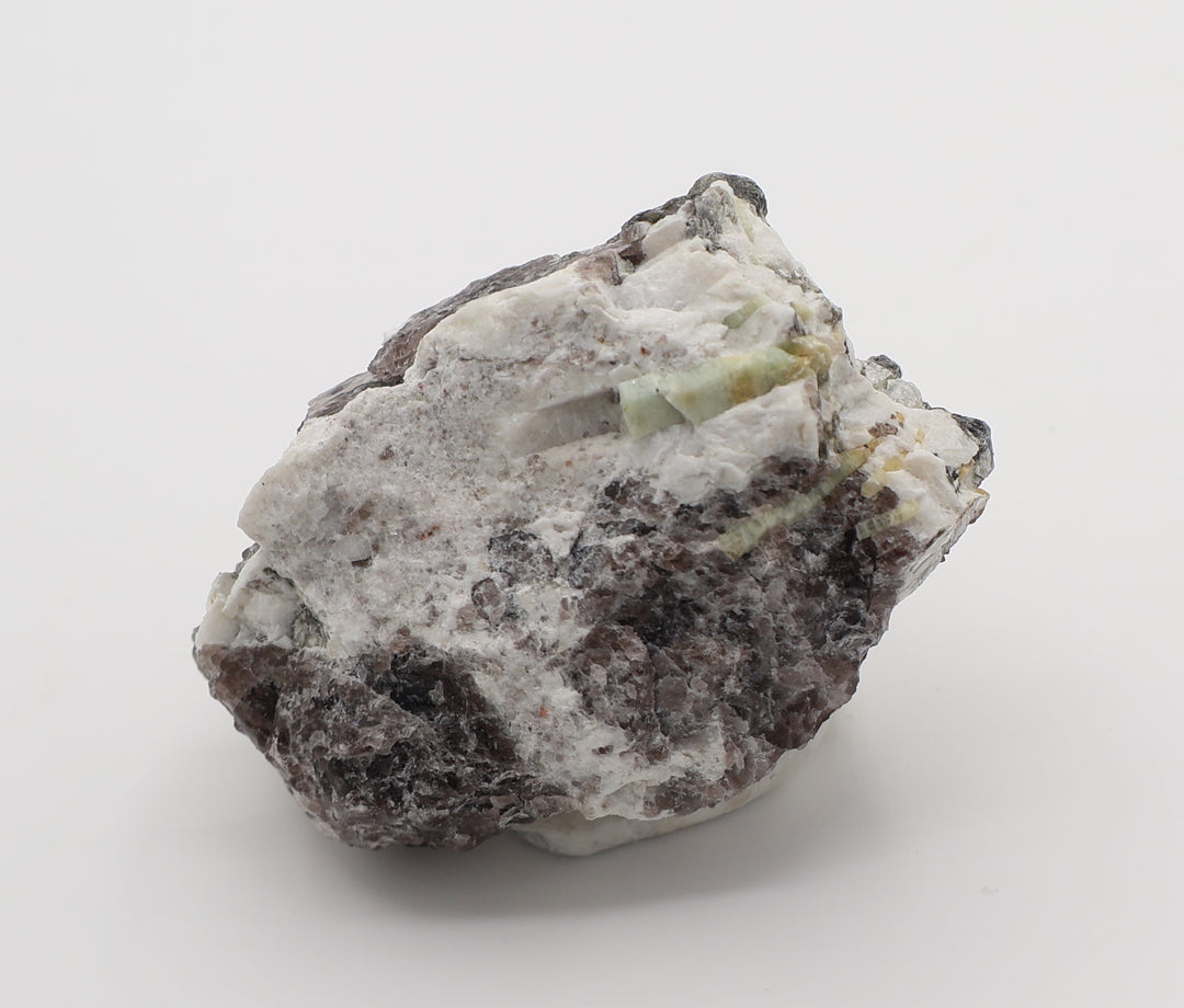 Heliodor Capped Aquamarine Cluster with Mica, Hematite, on Smoky Quartz and Feldspar