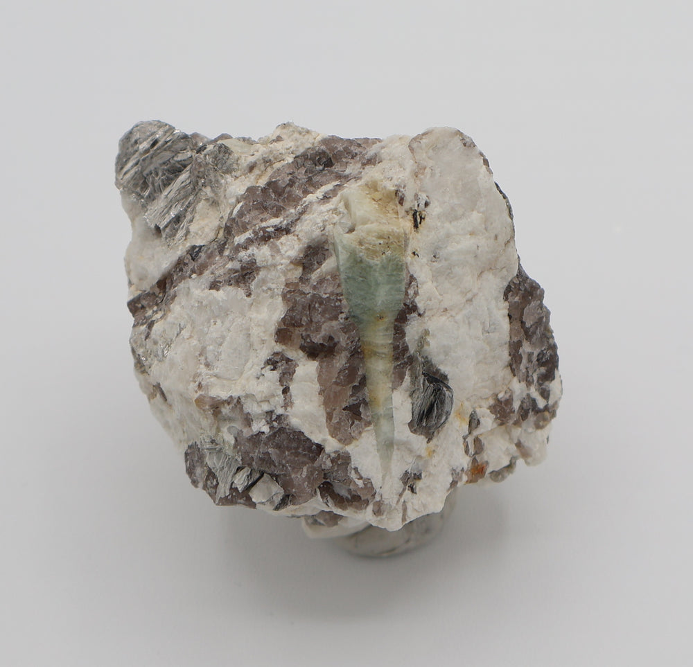 Sceptered Bi-Colour Beryl with Mica on Smoky Quartz and Feldspar