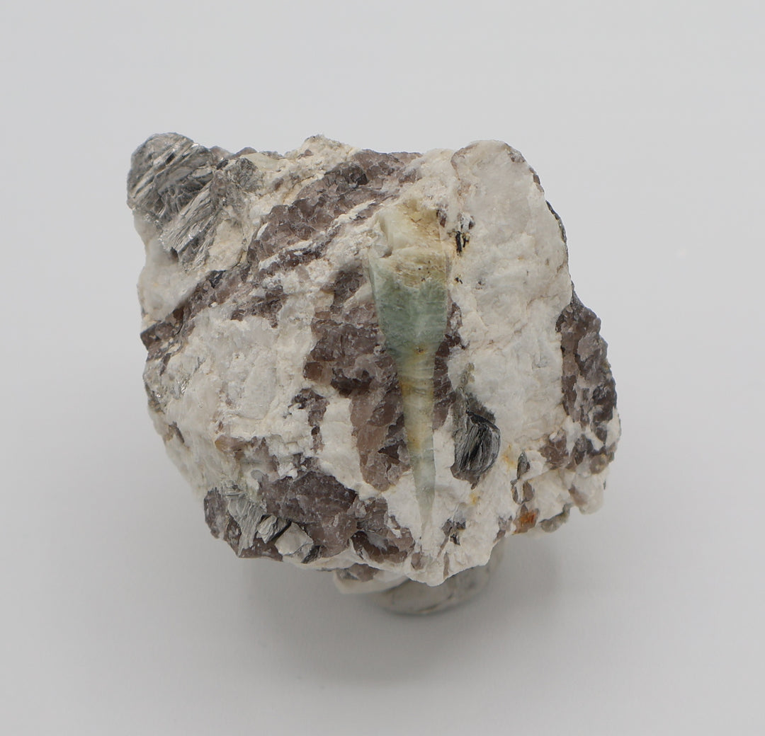 Sceptered Bi-Colour Beryl with Mica on Smoky Quartz and Feldspar