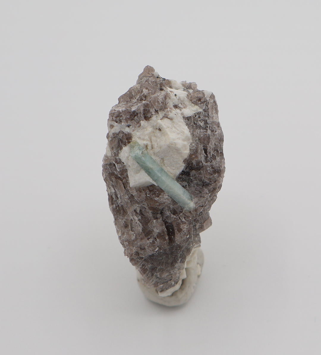 Aquamarine on Smoky Quartz and Feldspar