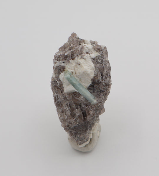 Aquamarine on Smoky Quartz and Feldspar