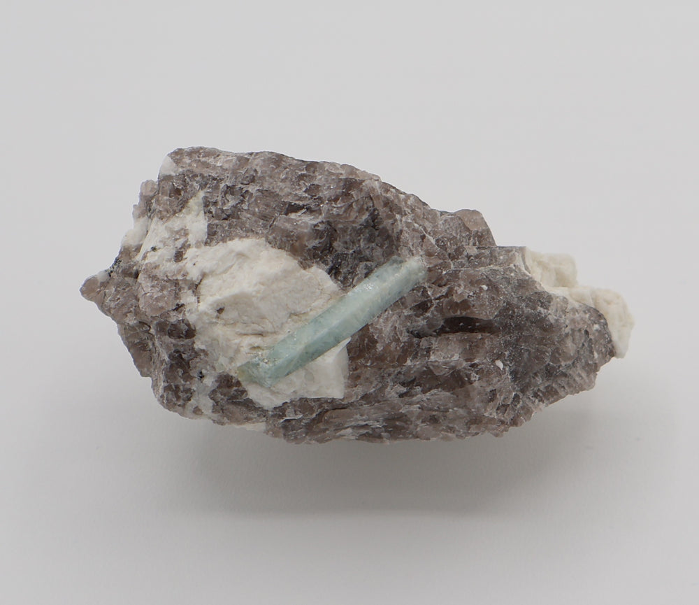 Aquamarine on Smoky Quartz and Feldspar