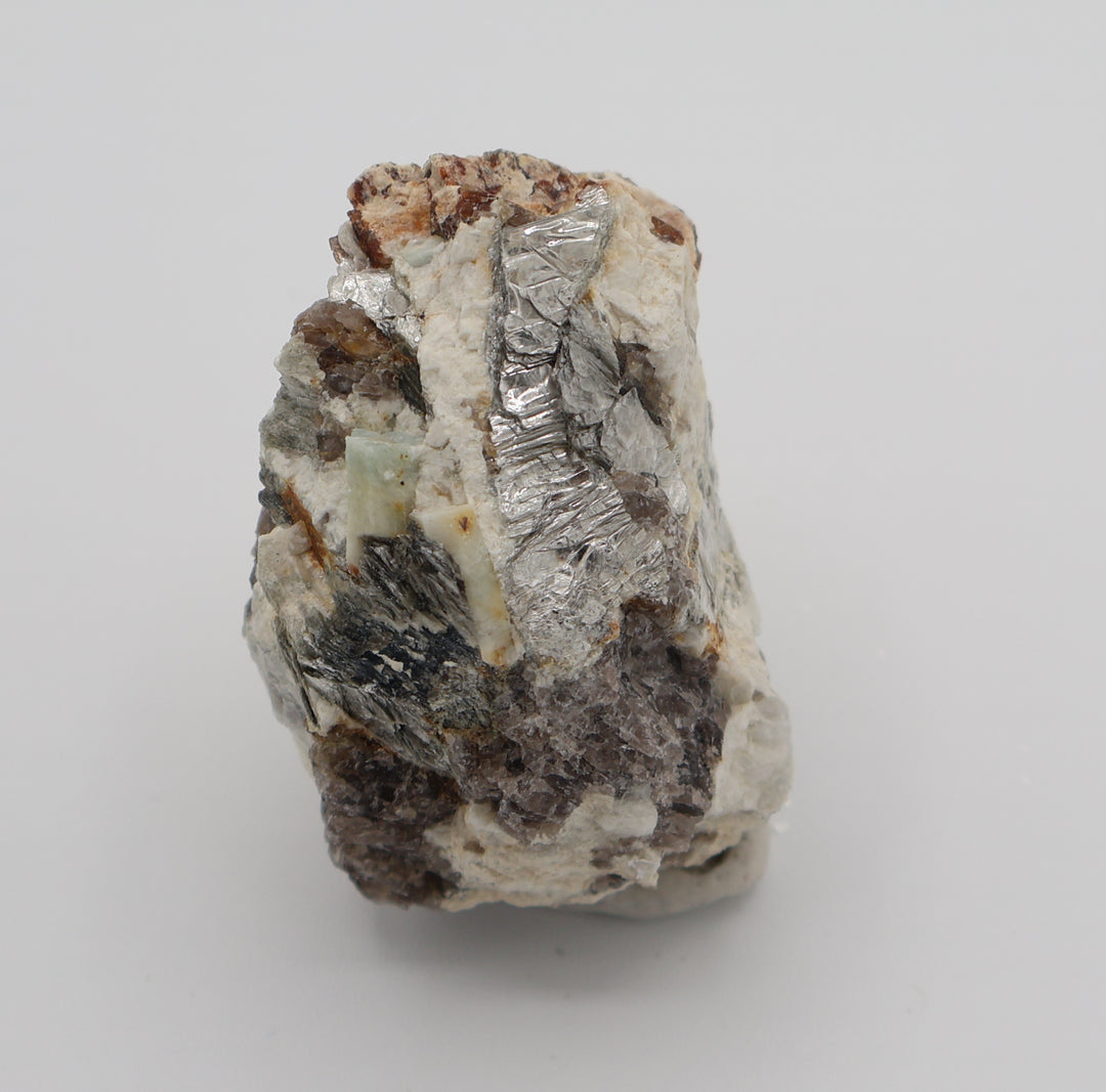 Sceptered Bi-Colour Beryl with Mica on Smoky Quartz and Feldspar
