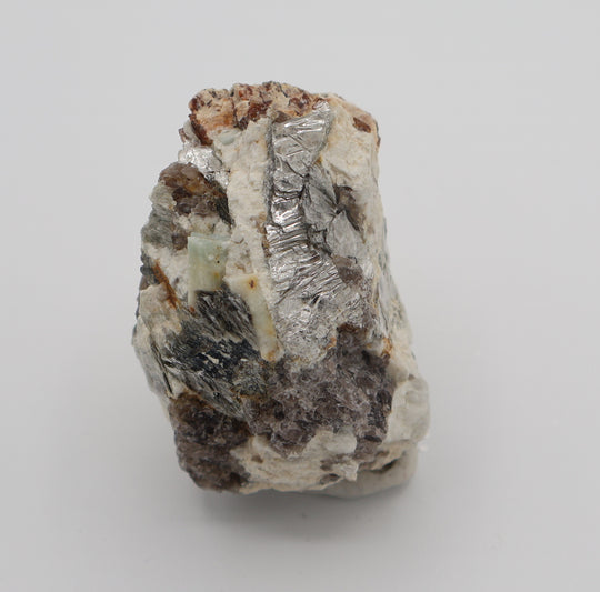 Sceptered Bi-Colour Beryl with Mica on Smoky Quartz and Feldspar