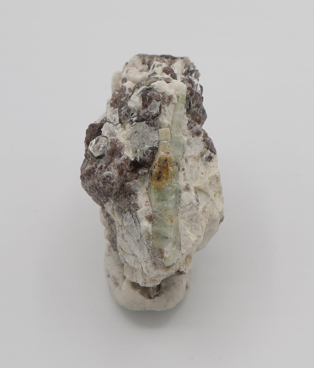 Sceptered Beryls with Mica on Smoky Quartz and Feldspar