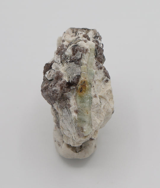 Sceptered Beryls with Mica on Smoky Quartz and Feldspar