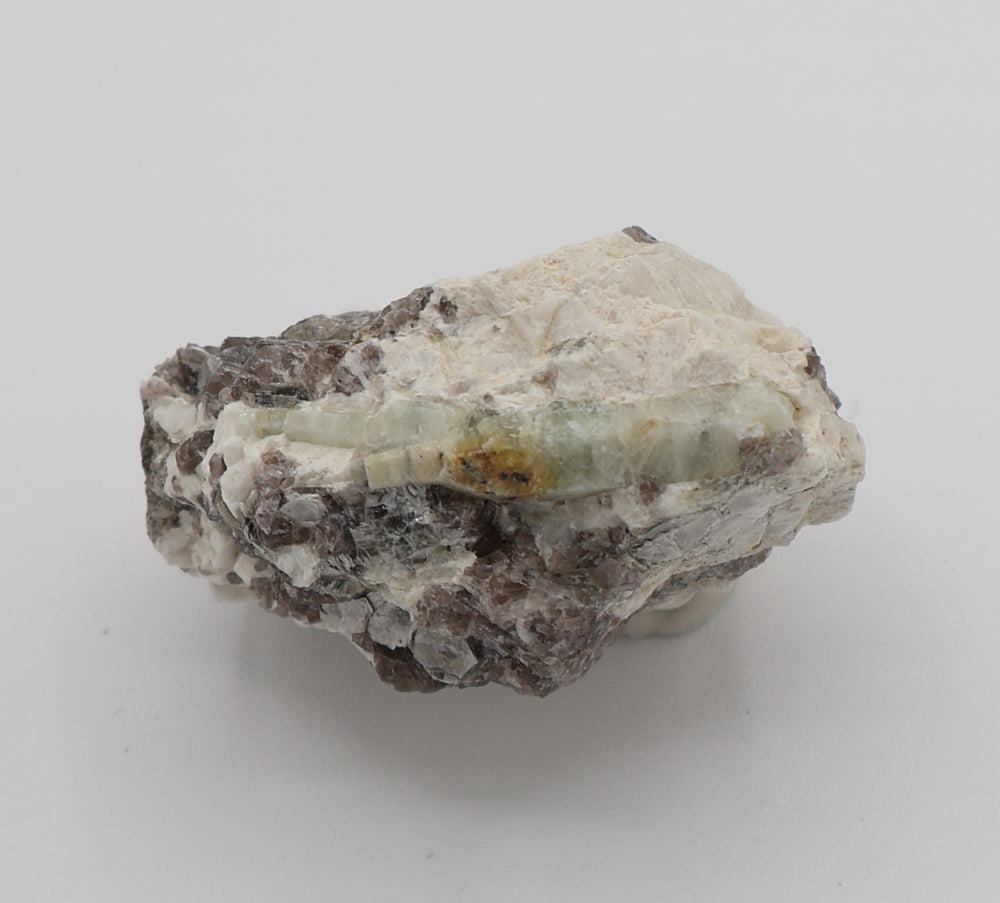 Sceptered Beryls with Mica on Smoky Quartz and Feldspar