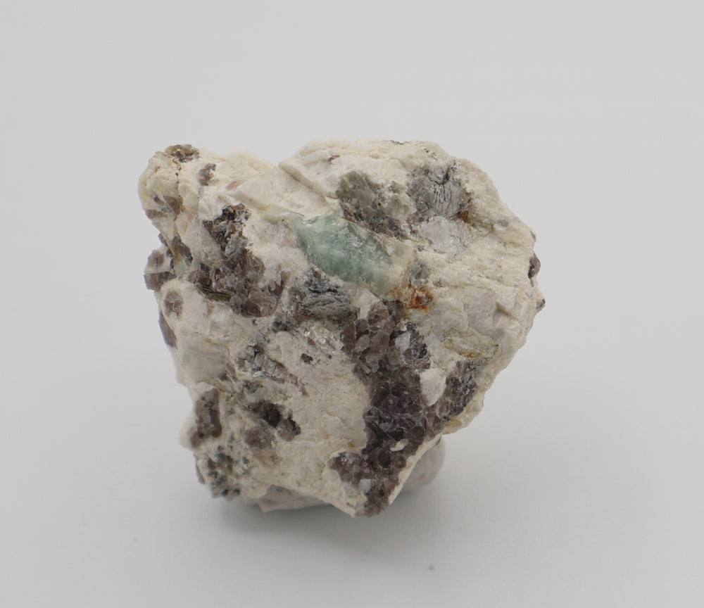 Sceptered Aquamarine with Mica on Smoky Quartz and Feldspar