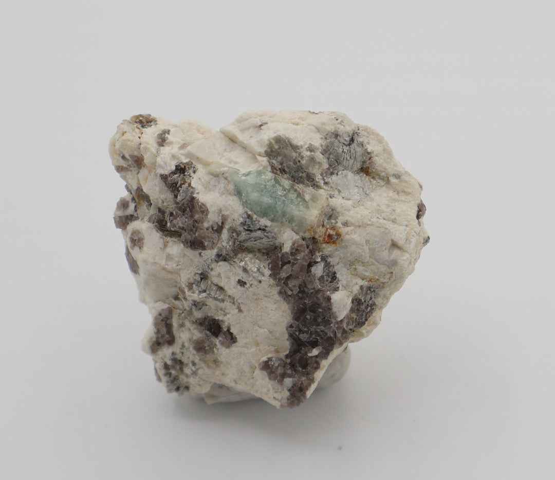 Sceptered Aquamarine with Mica on Smoky Quartz and Feldspar