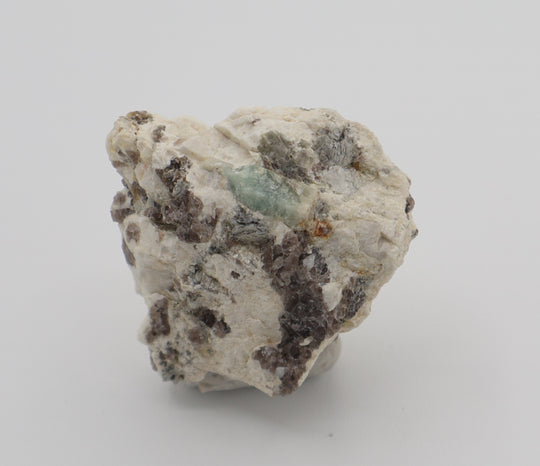 Sceptered Aquamarine with Mica on Smoky Quartz and Feldspar
