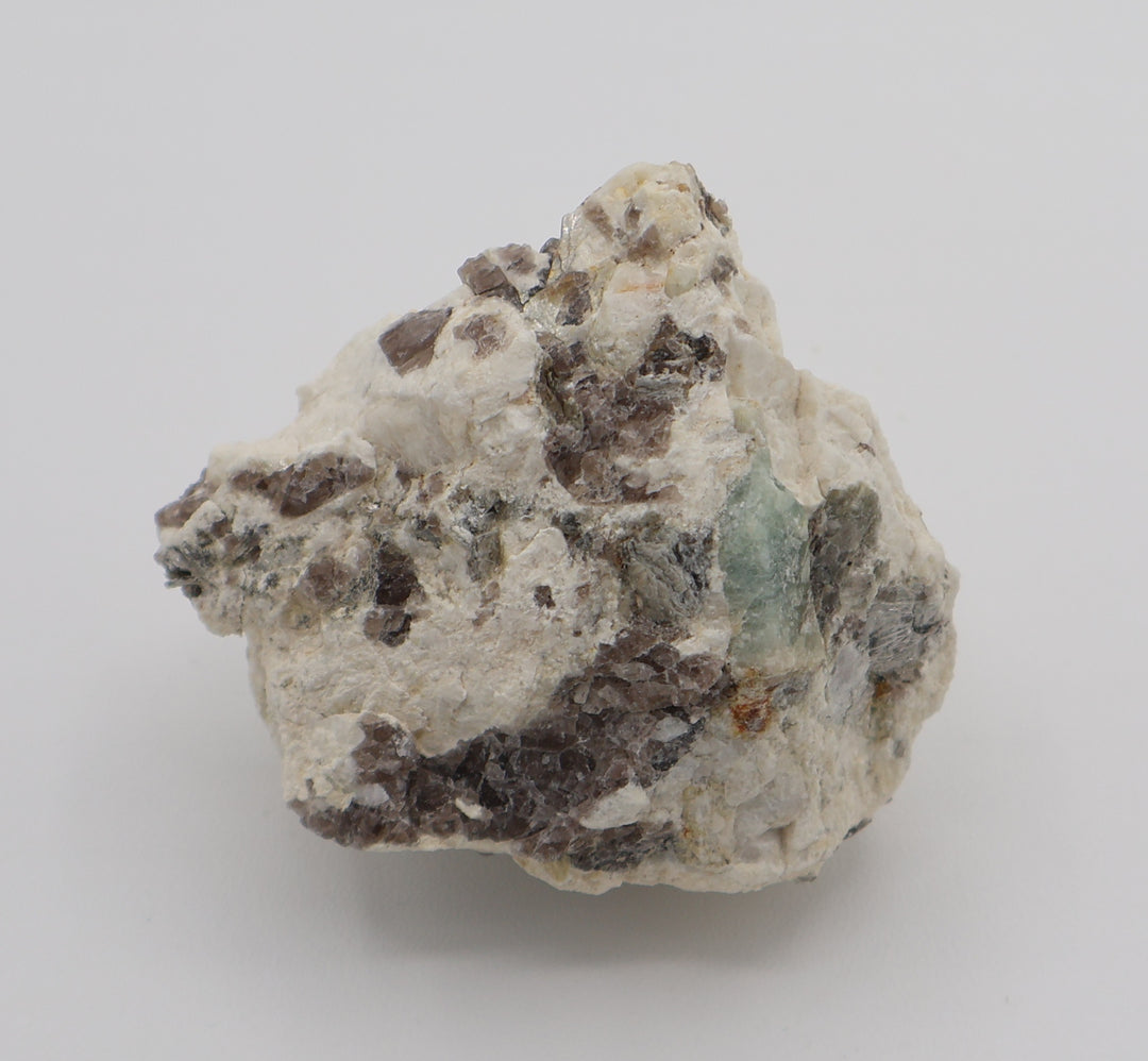 Sceptered Aquamarine with Mica on Smoky Quartz and Feldspar
