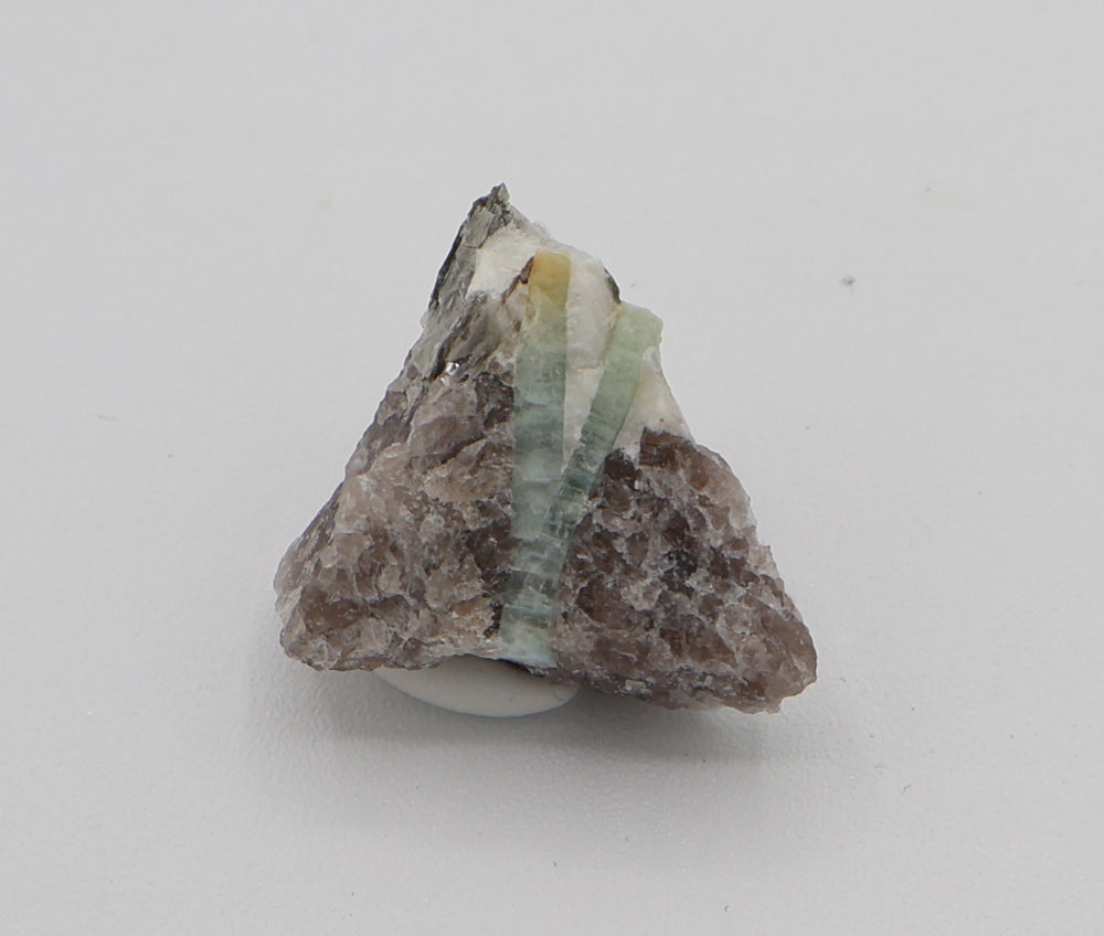 Heliodor Capped Aquamarine with Mica on Smoky Quartz and Feldspar