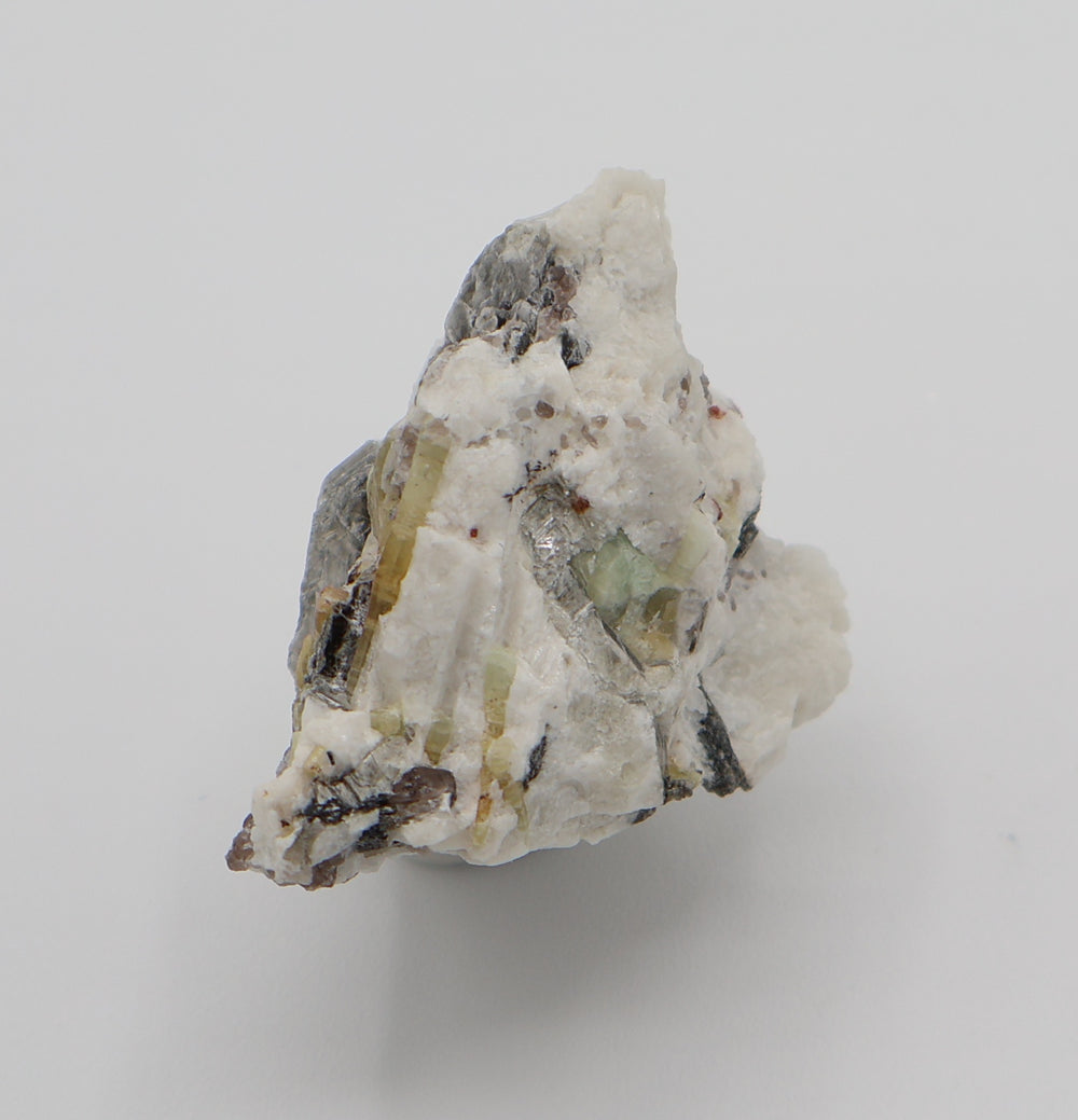 Heliodor Cluster with Aquamarine, Spessartine Garnet, Mica, Smoky Quartz, on Feldspar