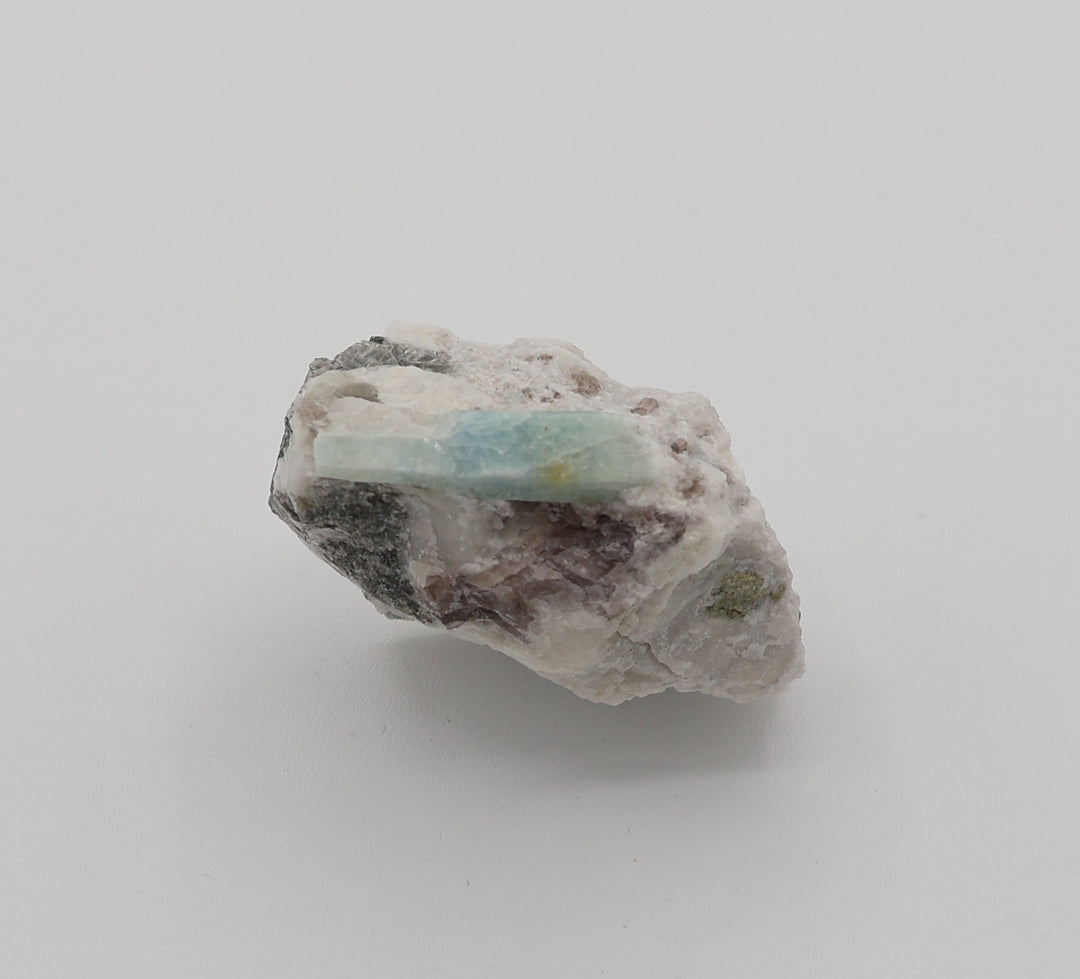 Sceptered Bi-Colour Beryl with Mica on Smoky Quartz and Feldspar