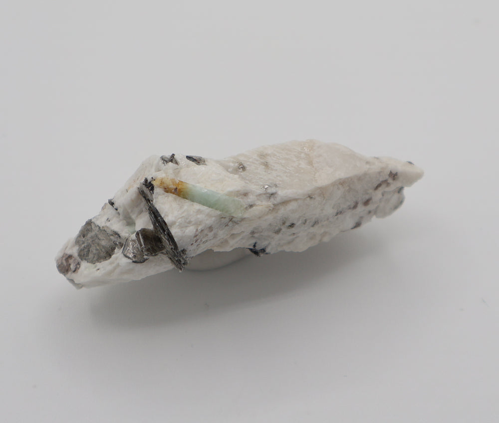 Heliodor Capped Aquamarine with Mica on Feldspar