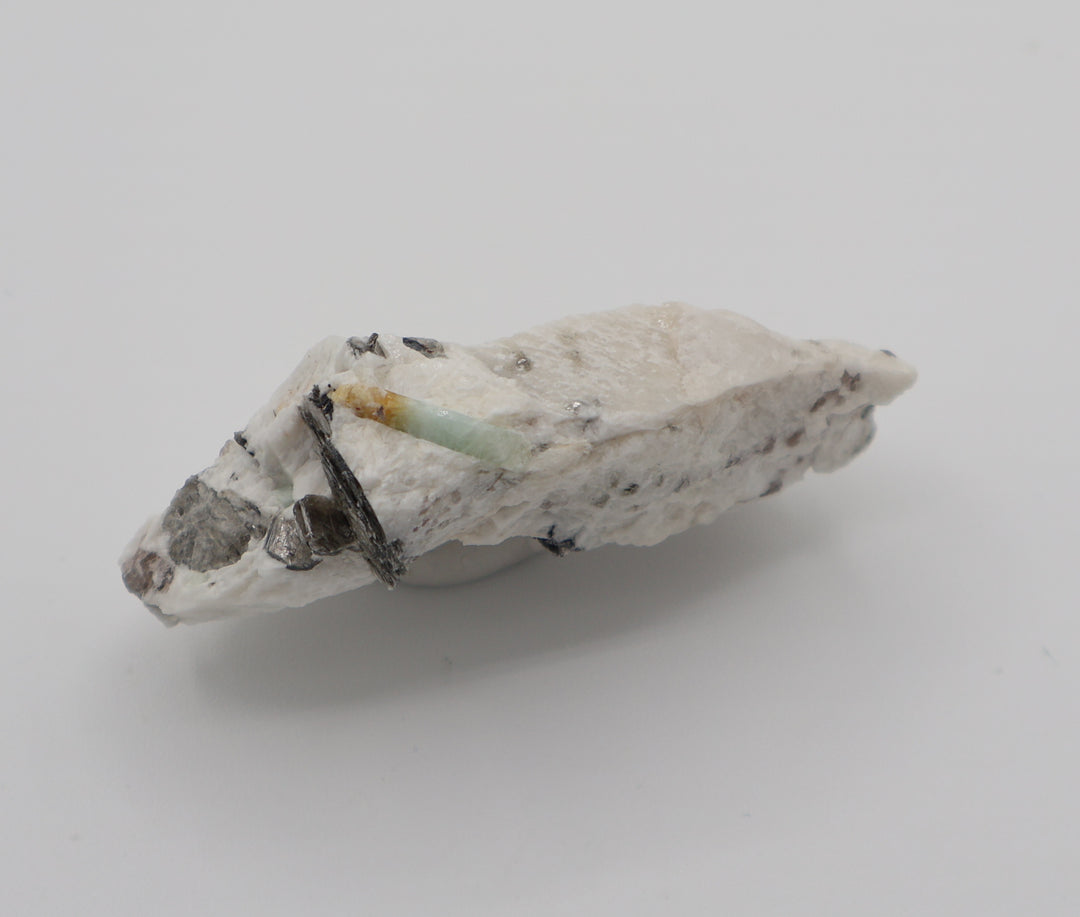 Heliodor Capped Aquamarine with Mica on Feldspar