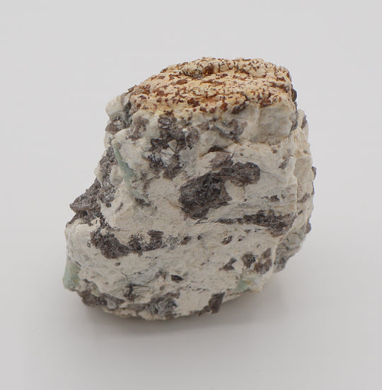 Bi-Colour Beryl with Mica on Smoky Quartz and Feldspar