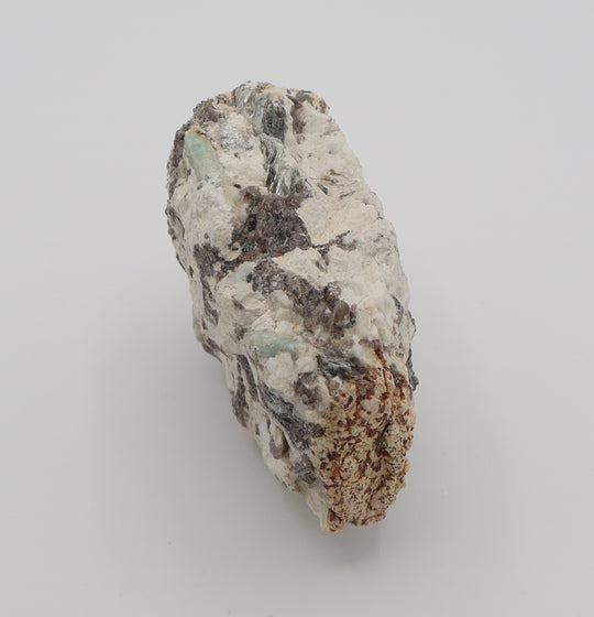 Bi-Colour Beryl with Mica on Smoky Quartz and Feldspar