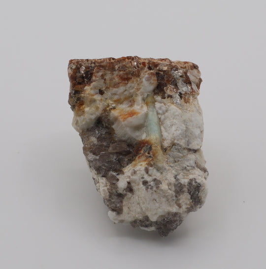 Bi-Colour Beryl with Mica on Smoky Quartz and Feldspar
