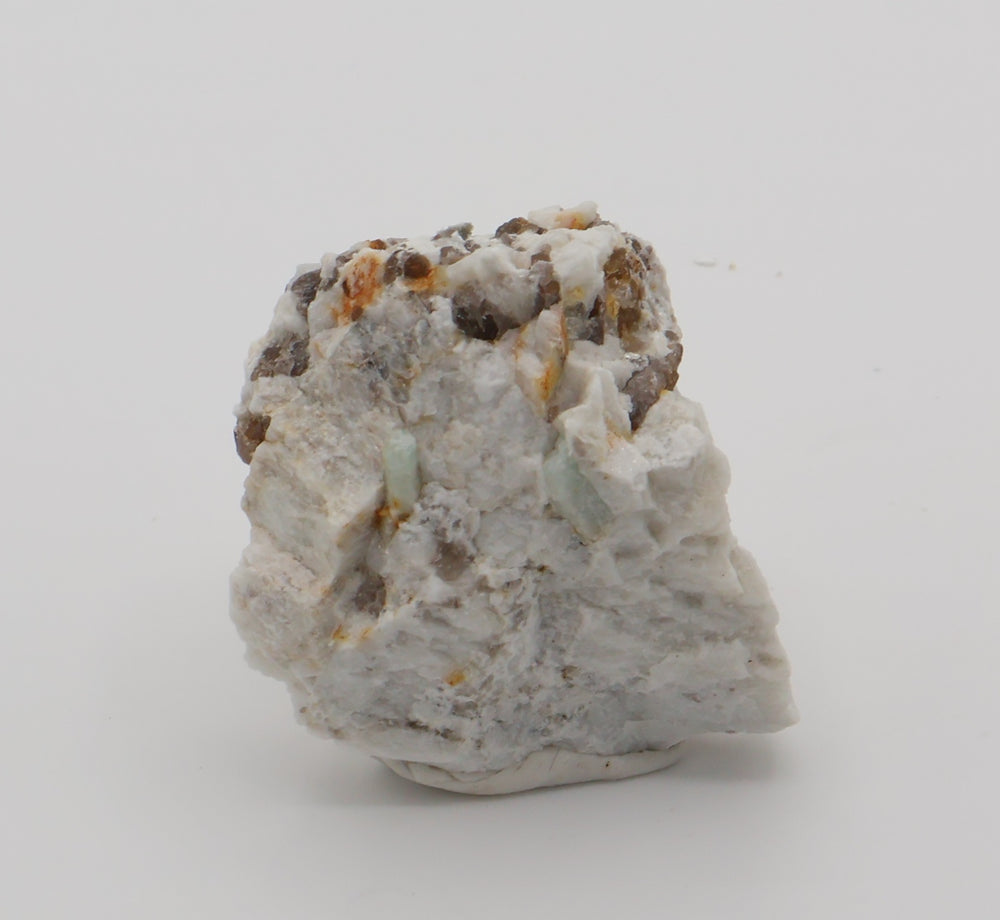 Aquamarine with Smoky Quartz on Feldspar