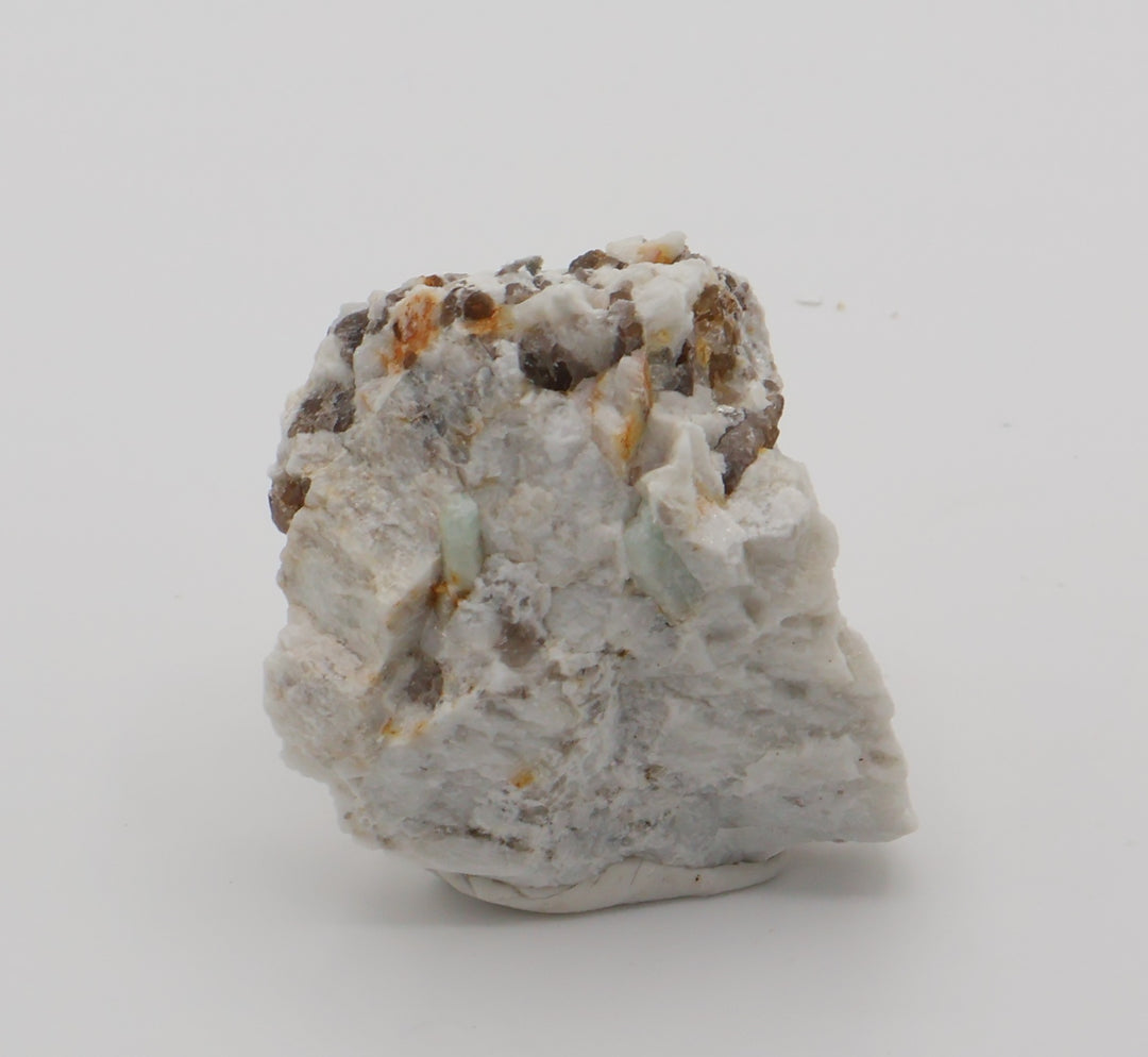 Aquamarine with Smoky Quartz on Feldspar