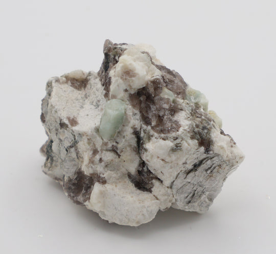 Aquamarine on Mica, Smoky Quartz, Feldspar