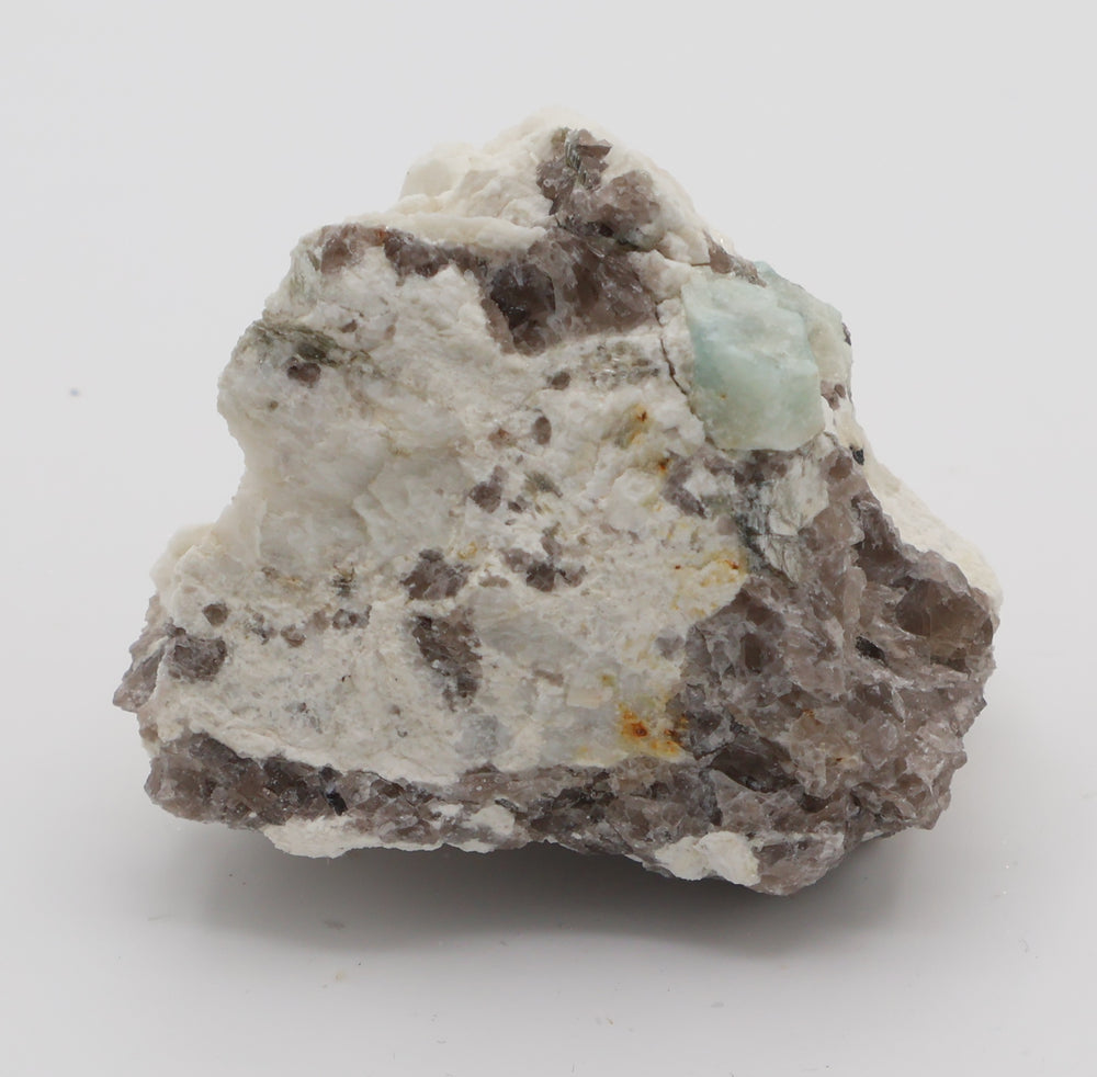 Aquamarine on Mica, Smoky Quartz, Feldspar