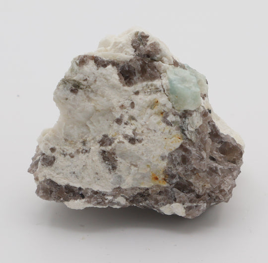 Aquamarine on Mica, Smoky Quartz, Feldspar