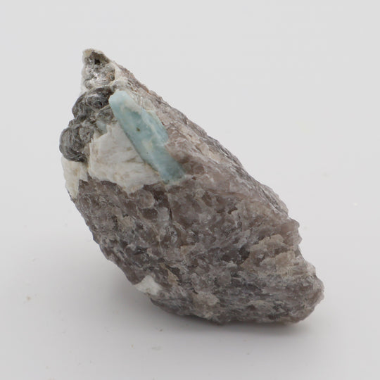 Aquamarine with Mica and Feldspar on Smoky Quartz
