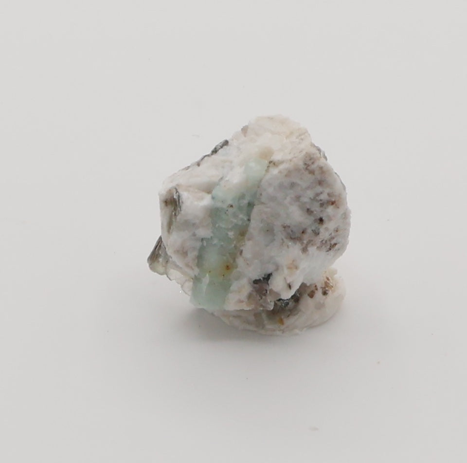 Aquamarine with Mica and Smoky Quartz on Feldspar
