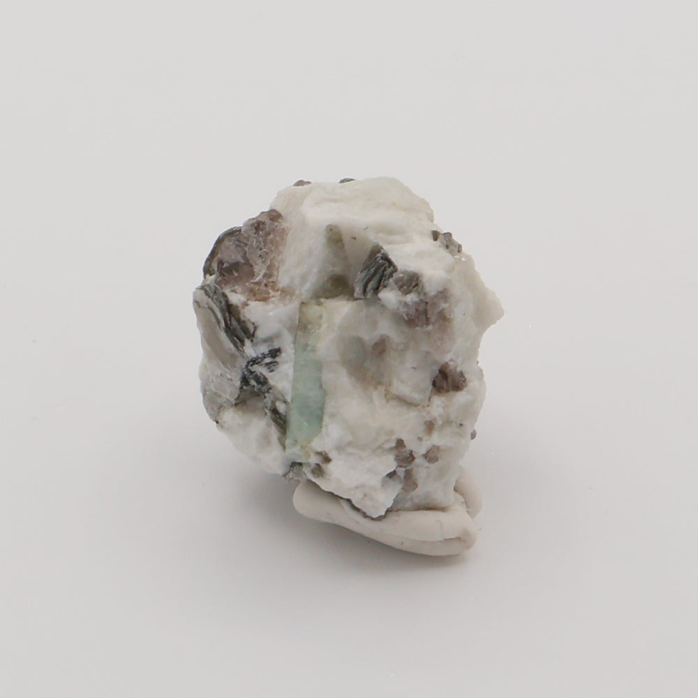 Aquamarine on Mica, Smoky Quartz, Feldspar