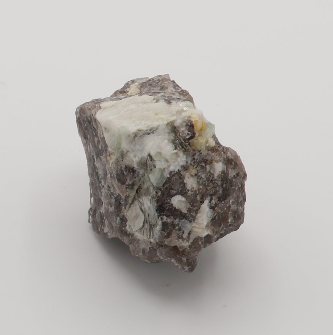 Aquamarine and Heliodor with Mica on Smoky Quartz and Feldspar