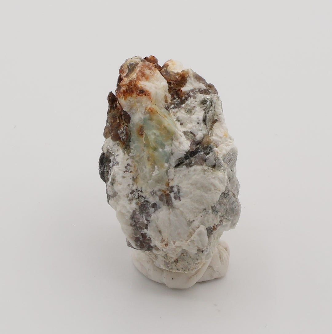 Aquamarine on Mica, Smoky Quartz, Feldspar