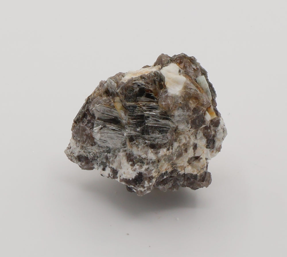 Aquamarine on Mica, Smoky Quartz, Feldspar