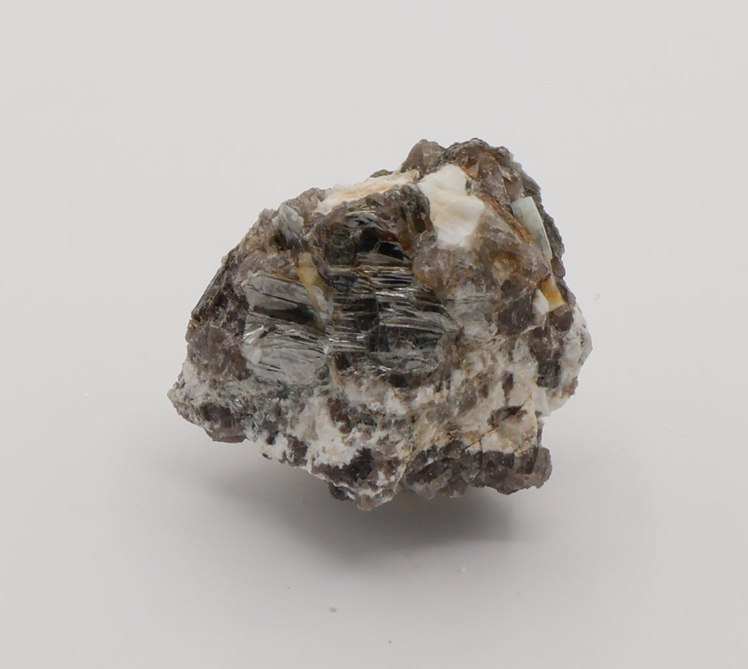 Aquamarine on Mica, Smoky Quartz, Feldspar