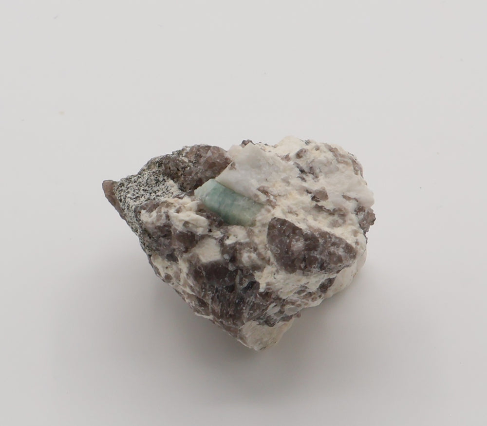 Aquamarine on Mica, Smoky Quartz, Feldspar
