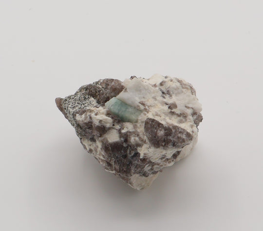 Aquamarine on Mica, Smoky Quartz, Feldspar